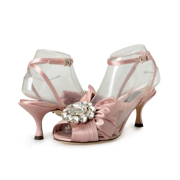 Dolce & Gabbana Women's Silk Heeled Ankle Strap Pumps Shoes US 7.5 IT 37.5 - Picture 8 of 8